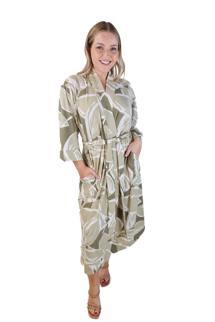 Mason grey green printed robe (M; retails for $108)