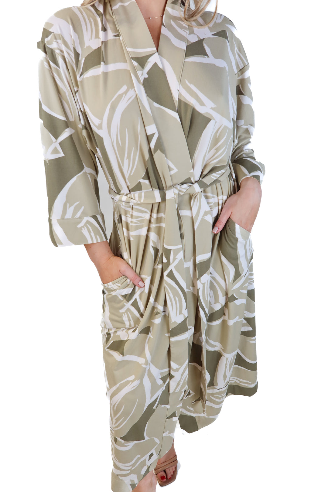 Mason grey green printed robe (M; retails for $108)