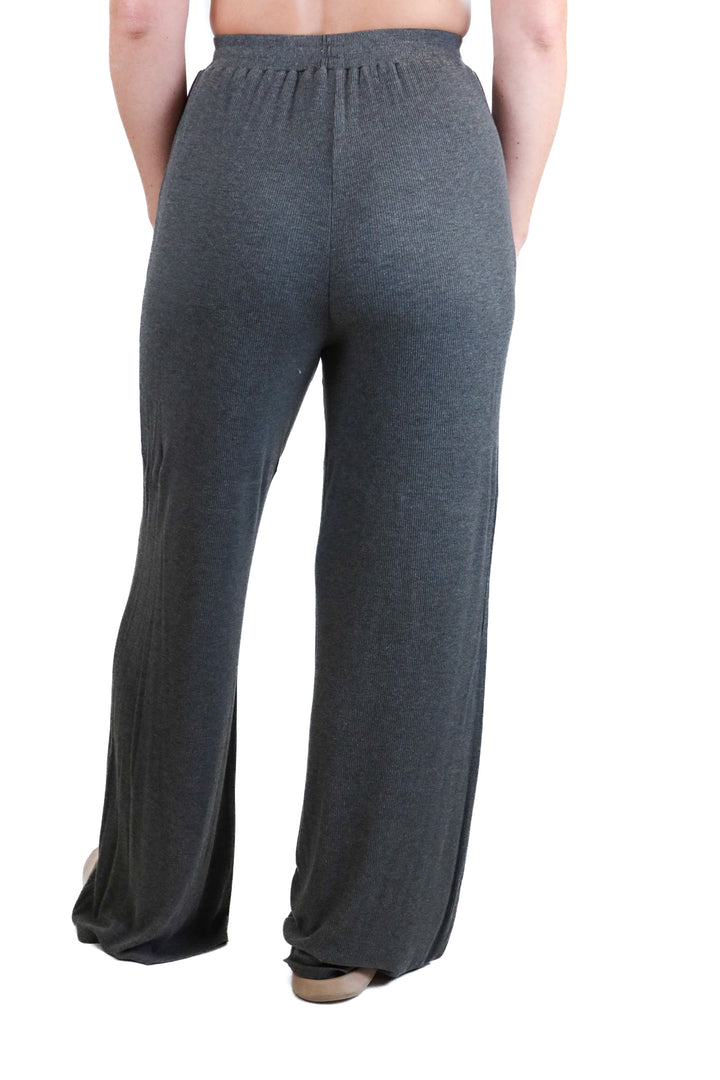 kittenish dark grey ribbed lounge pants (xs)