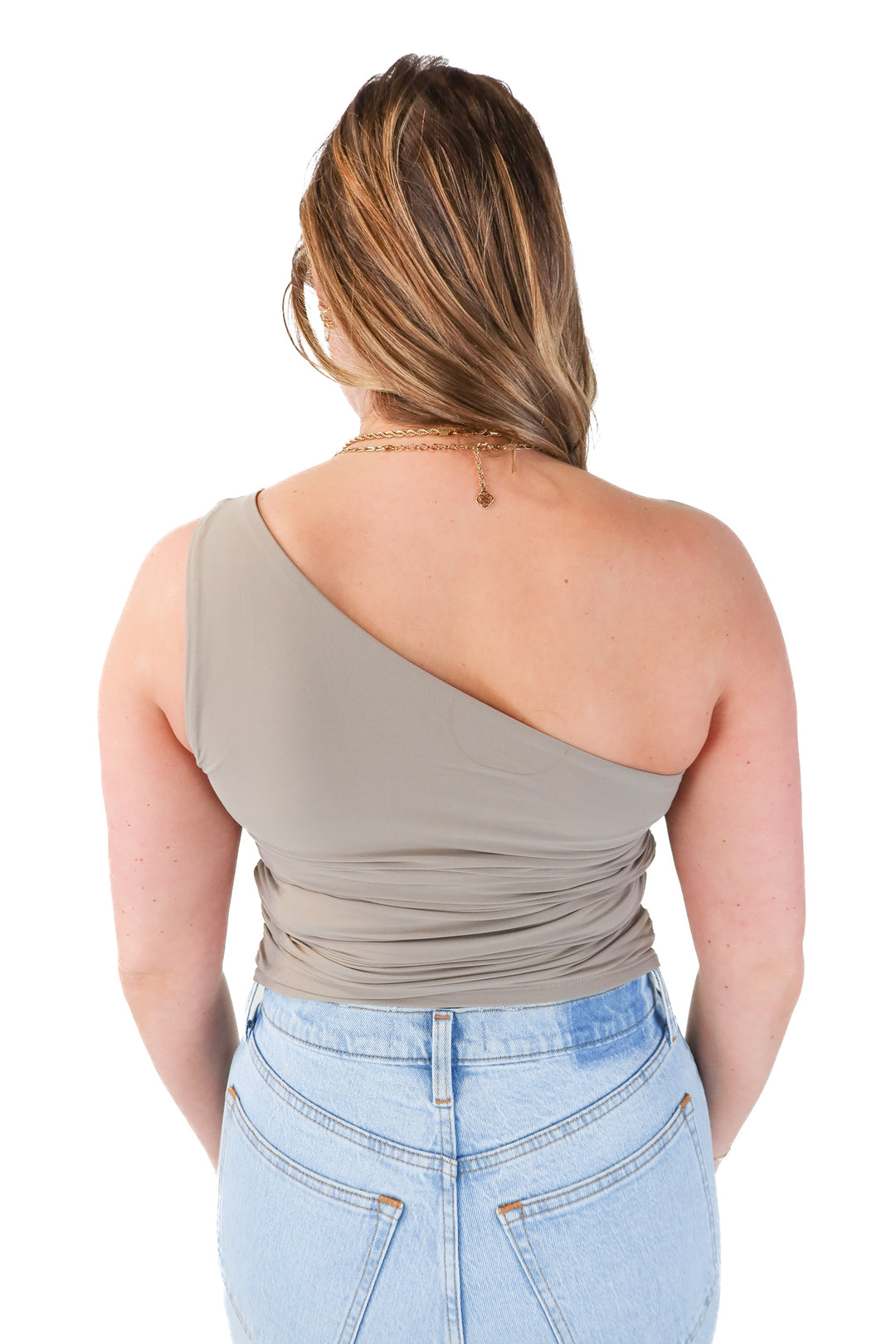 abercrombie & fitch one shoulder ruched top (M)