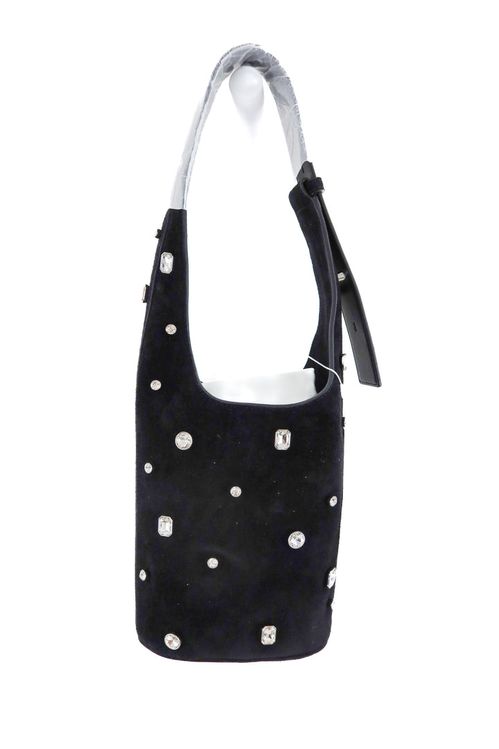 veronica beard black suede rhinestone bag (retail $595)