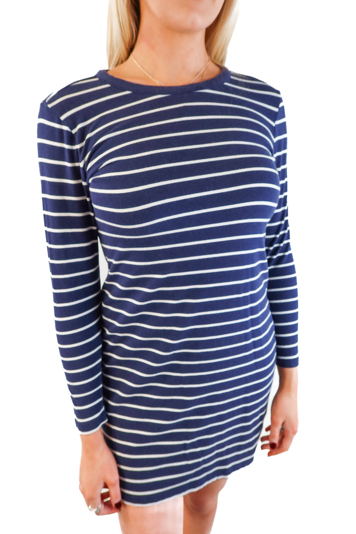 Old navy white/navy striped dress (SP)