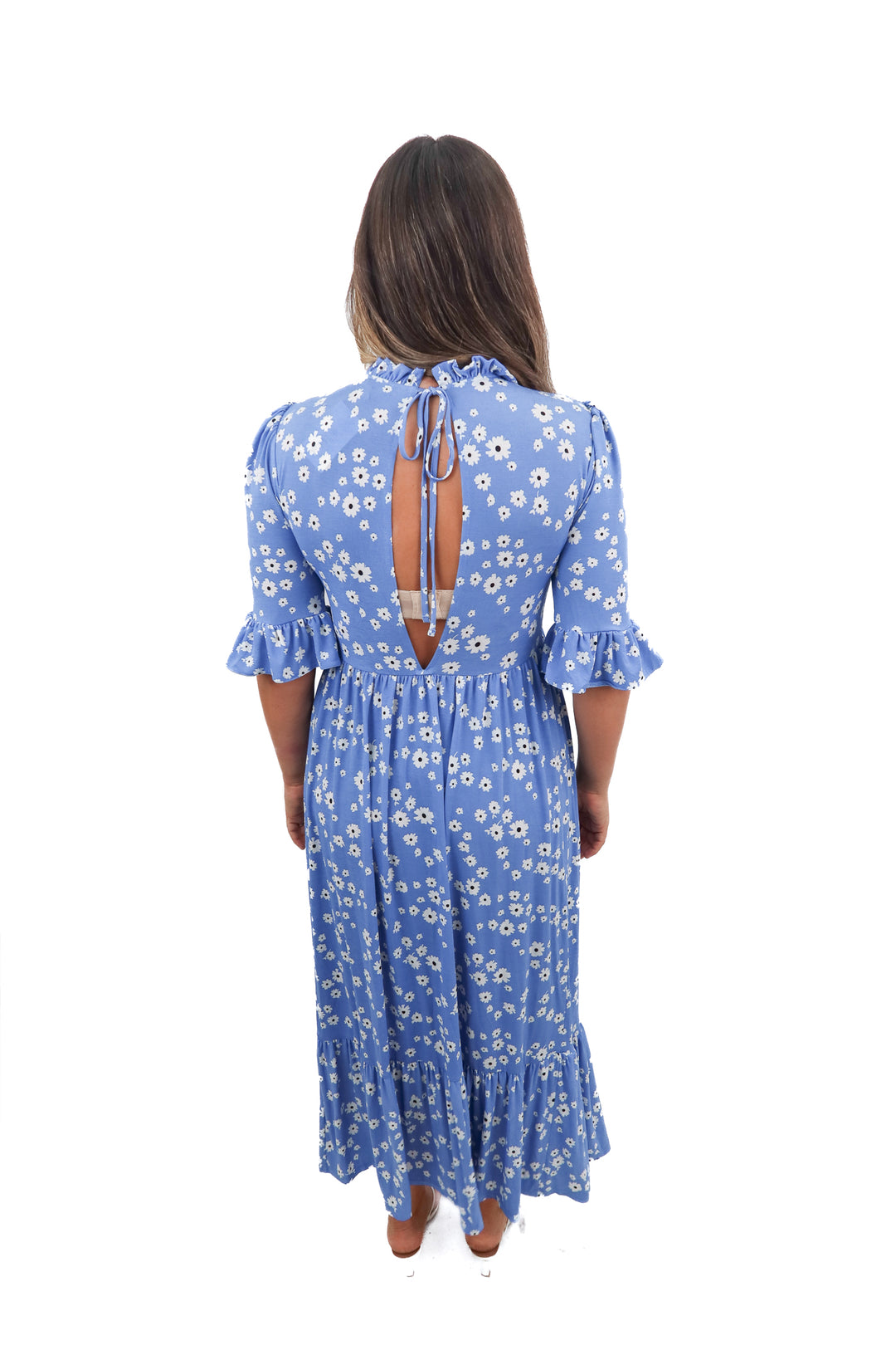 asos blue floral maxi dress (6; retail $65)