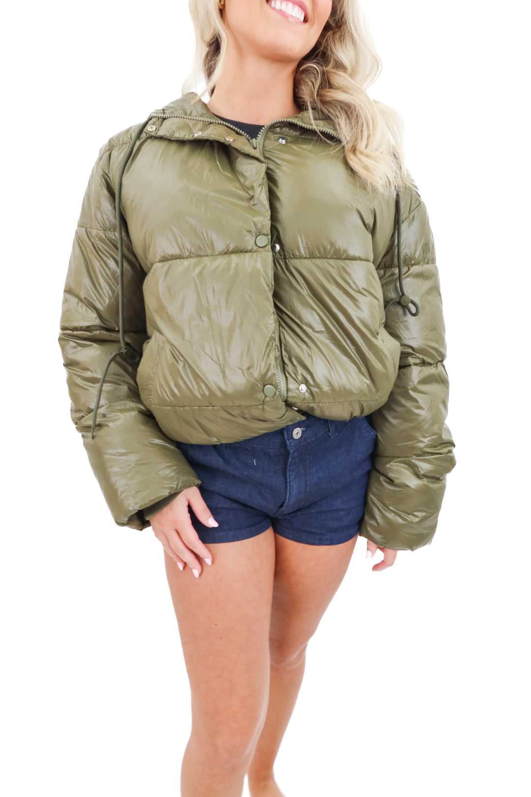 petal & pup olive puffer jacket nwt (s; retail $97)