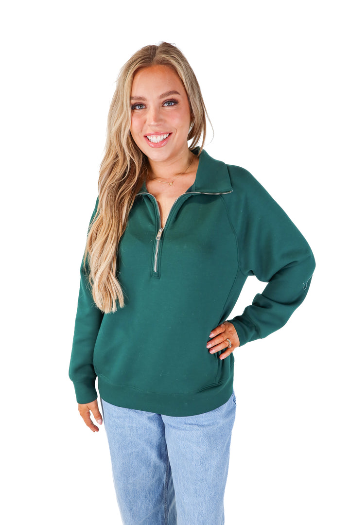 SOLD YPB green quarter zip (m; retail $70)