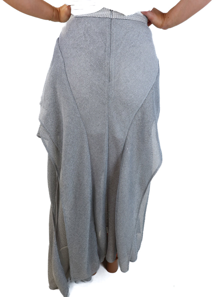 Acler blue mesh ruffle maxi skirt (4; retails for $350)