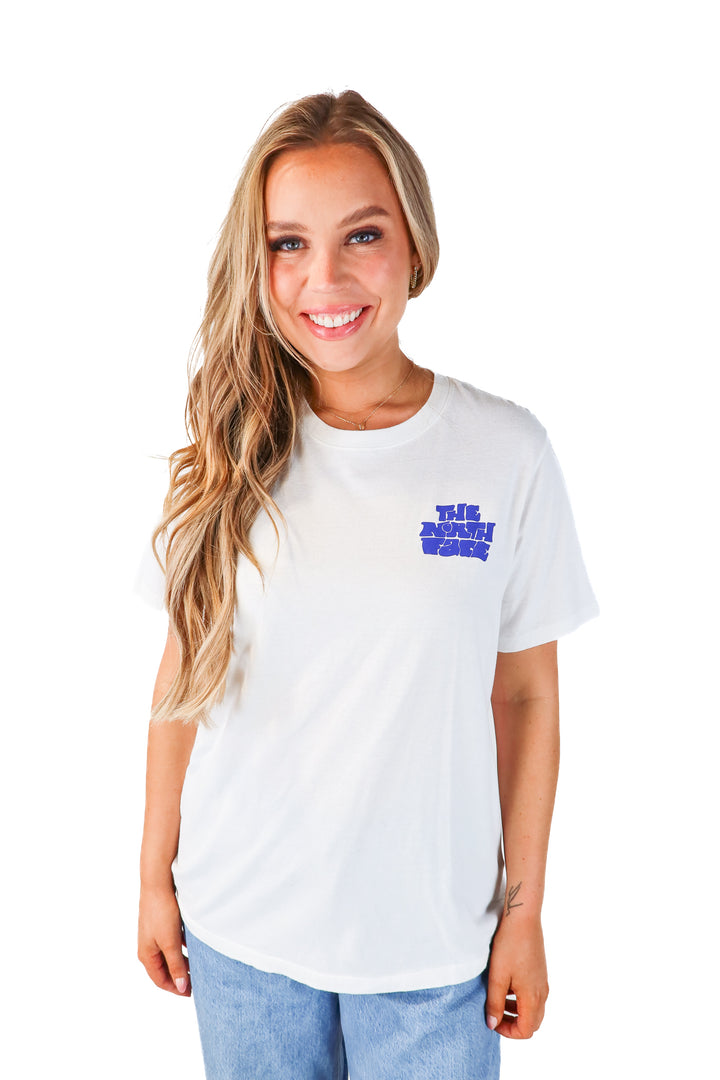SOLD: the north face white tee (L)