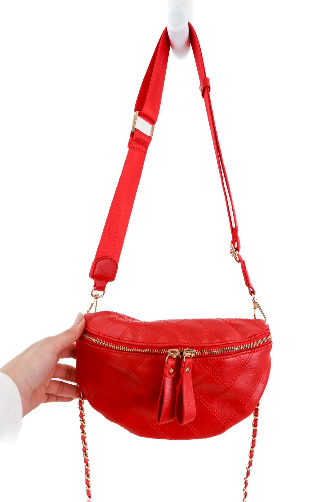 urban expressions red leather crossbody bag