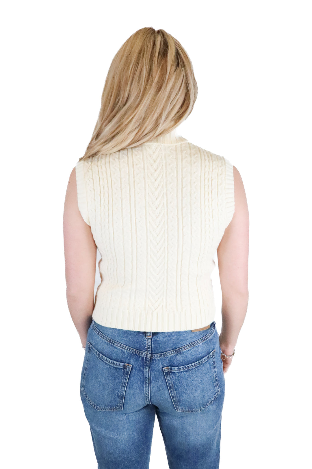 Vici cream knitted vest (S)