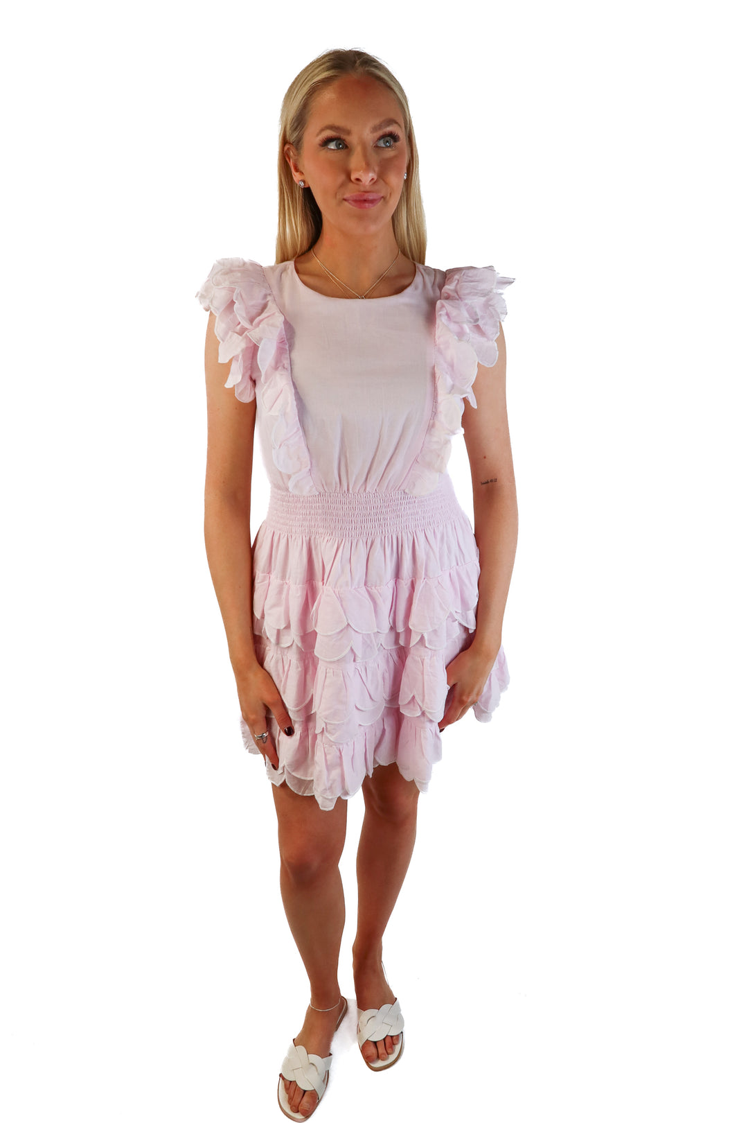 Sail to sable light link scallop dress (xs; retail $198)