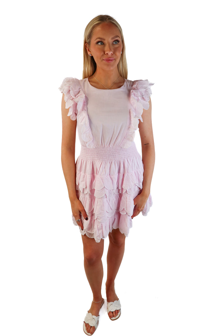 Sail to sable light link scallop dress (xs; retail $198)