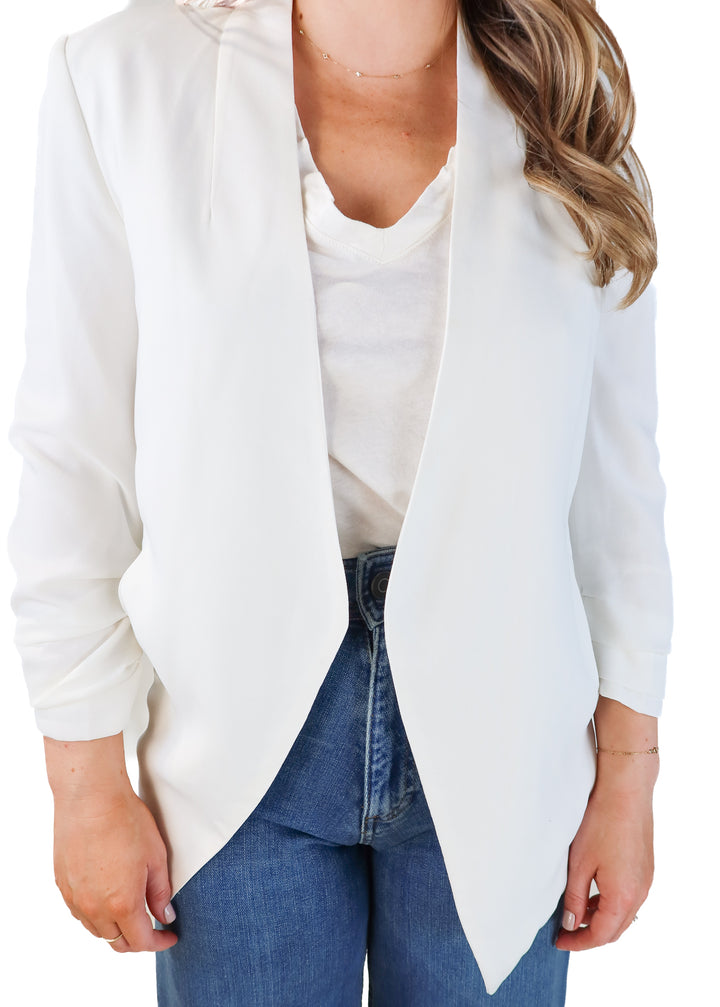 Mod ref white open blazer (s; retails for $98)