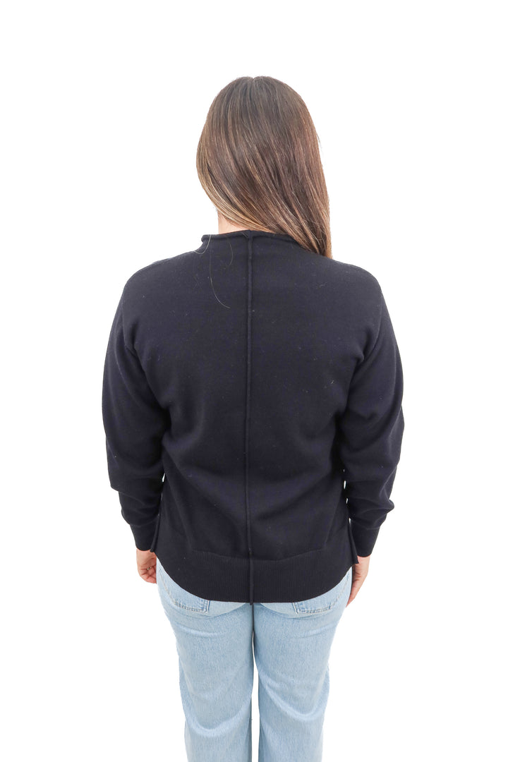 Black Mockneck pullover sweater (m)