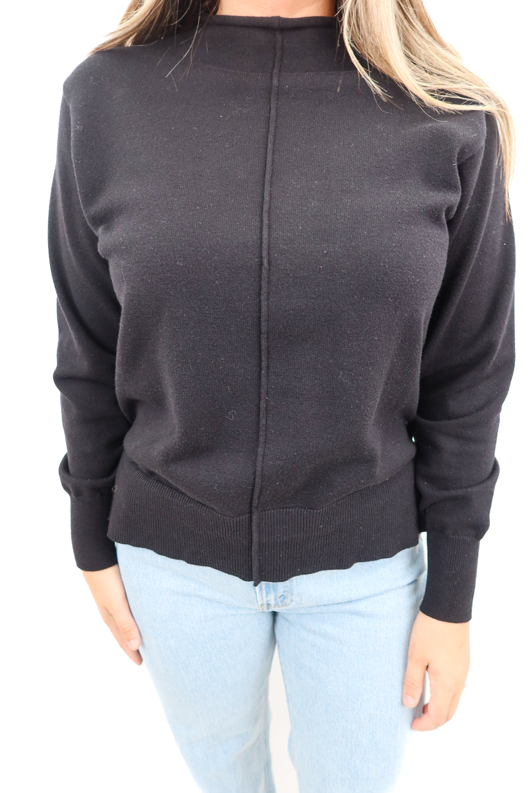 Black Mockneck pullover sweater (m)