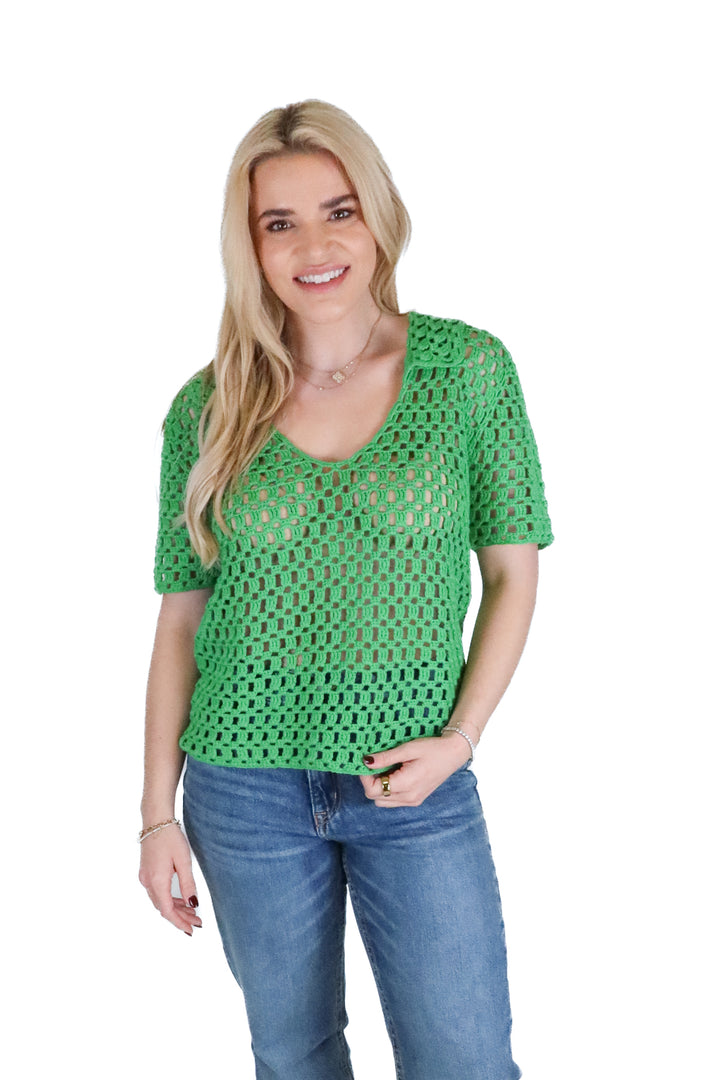 More To Come green knitted sweater (XS)