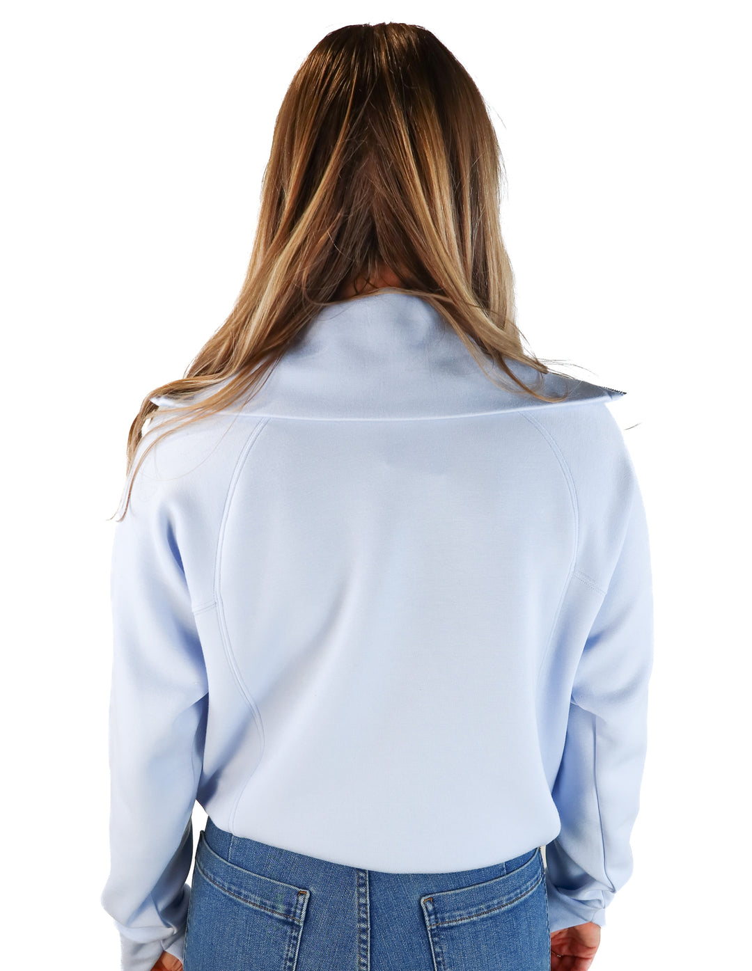 Spanx baby blue air essentials lounge quarter zip (s; retail $118)