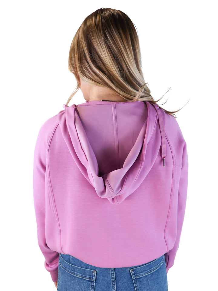 Spanx lilac zip up hoodie (M; retail $138)