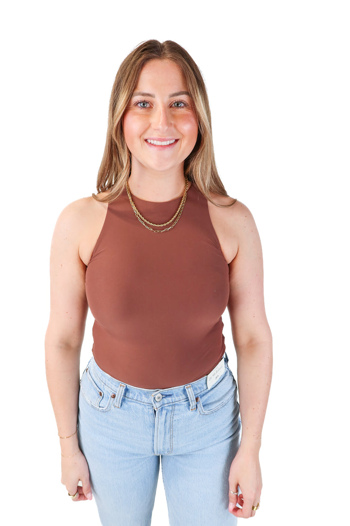 abercrombie & fitch brown tank bodysuit (s)