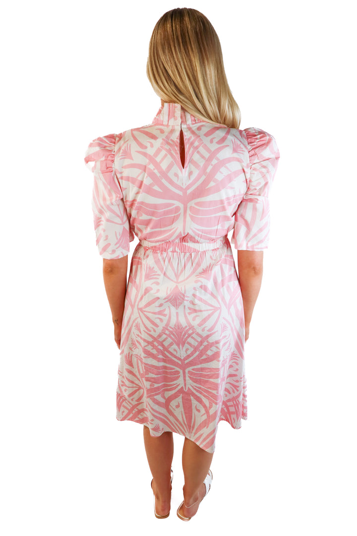 Sheridan French pink/white midi dress (xs; retail $325)