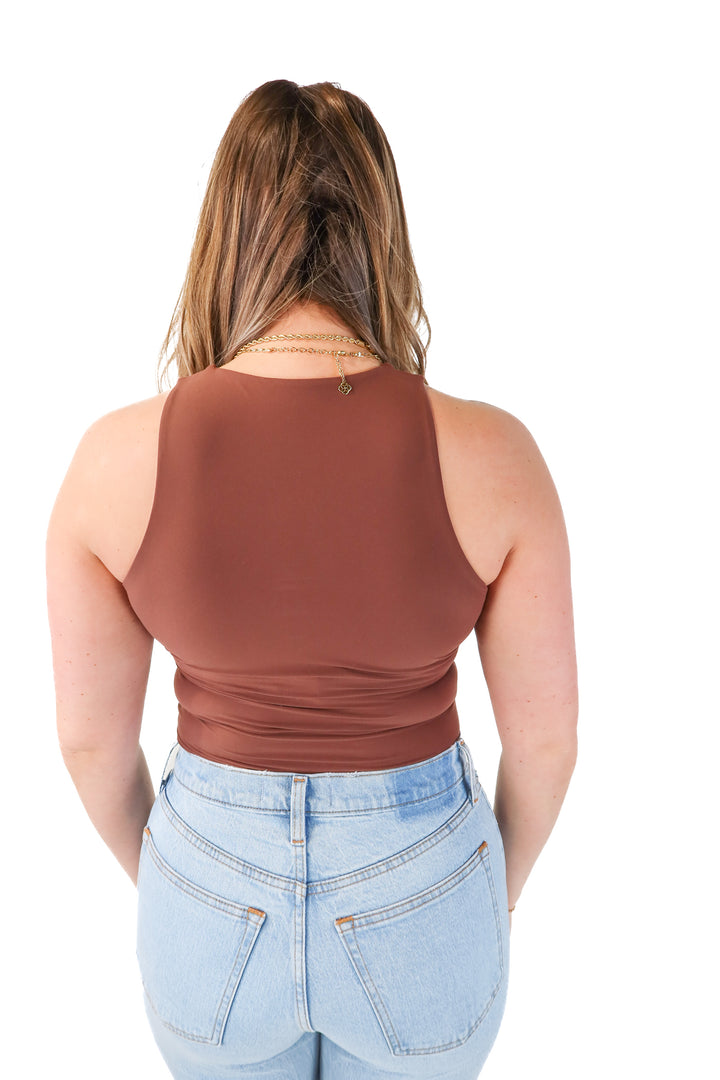 abercrombie & fitch brown tank bodysuit (s)