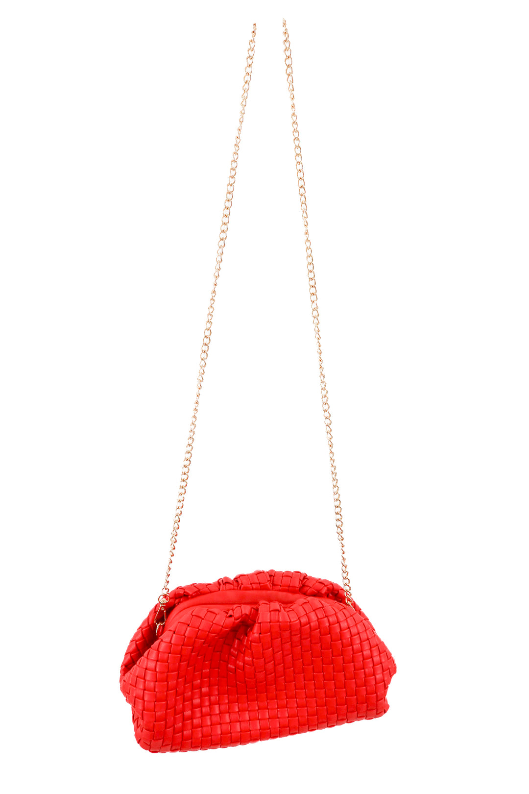 Urban expressions red woven clutch