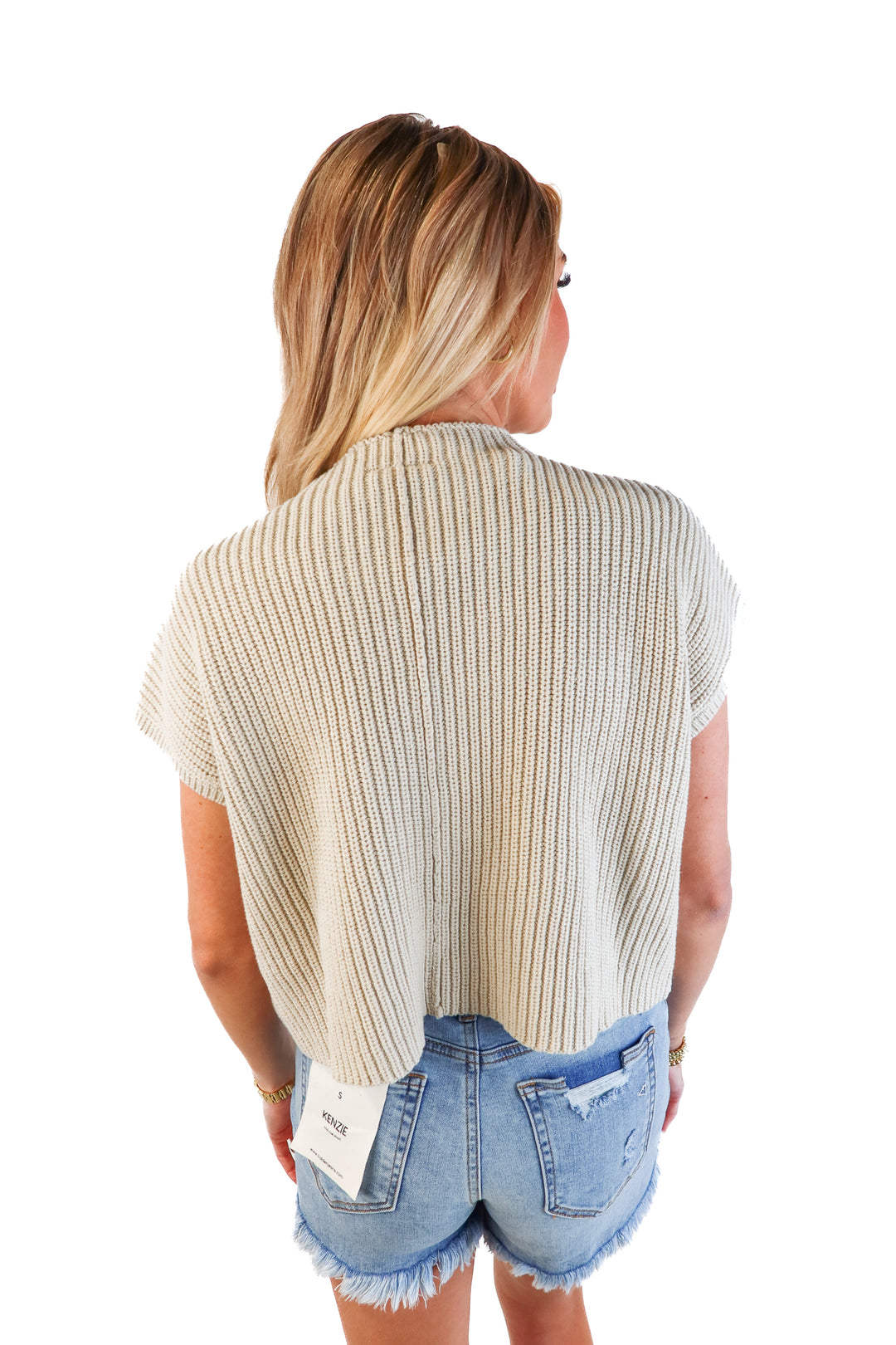 miou muse cream sleeveless sweater (M) NWT