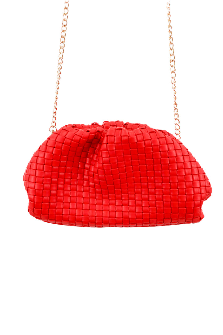 Urban expressions red woven clutch
