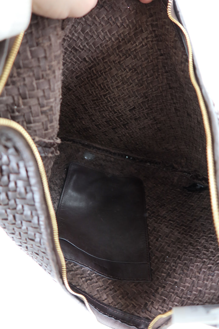 madewell brown woven tote (retail $198)