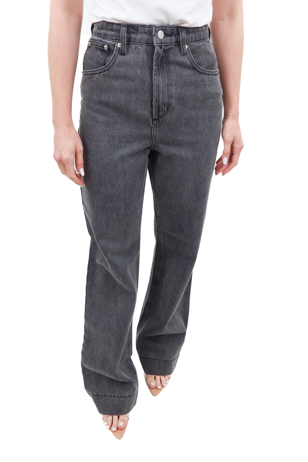 Showpo black denim wide leg jeans (4) NWT