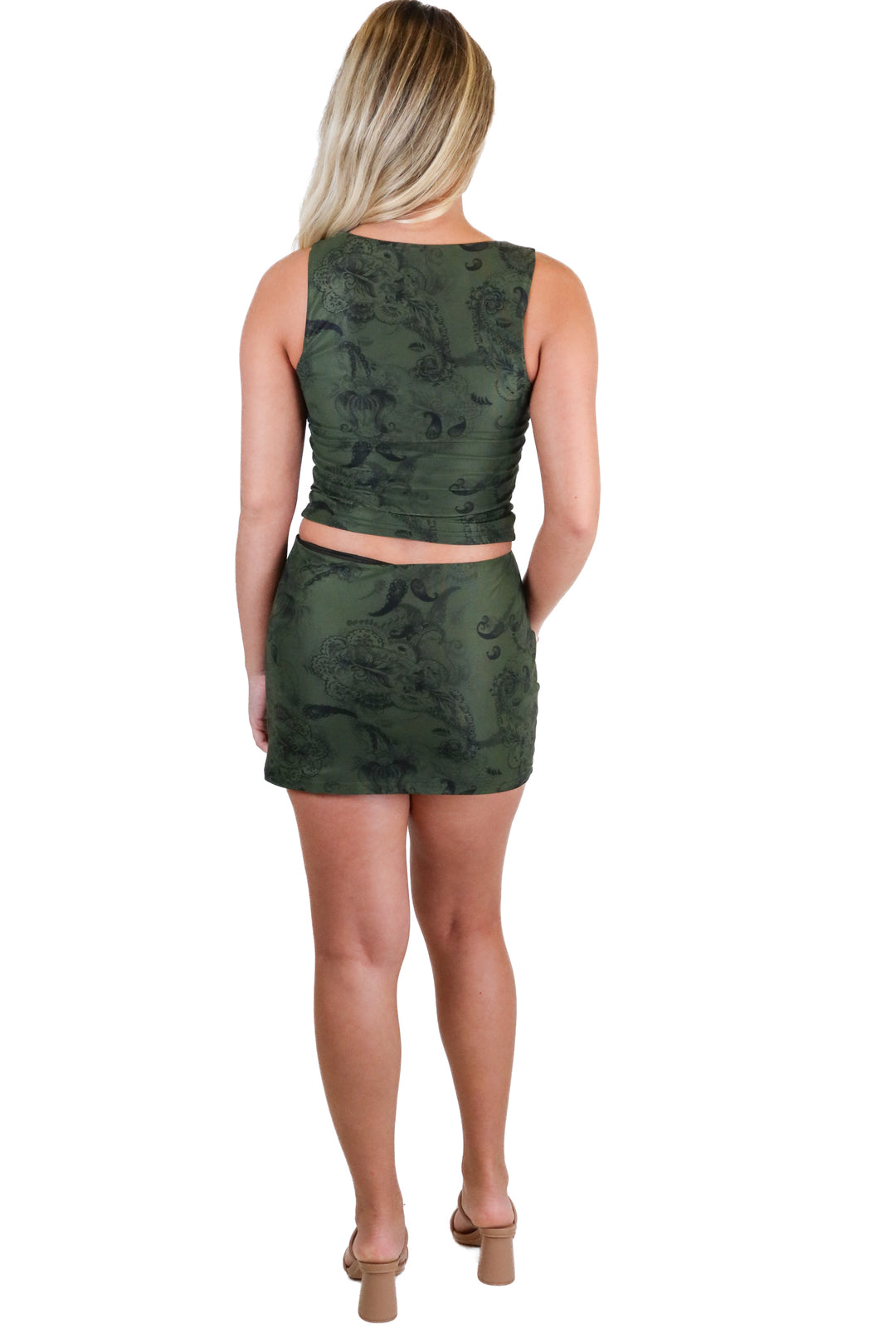 princess polly printed green set (s) NWT