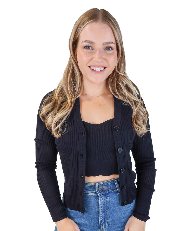 Scoop black cardigan with bralette set NWT (s; retails for $40)