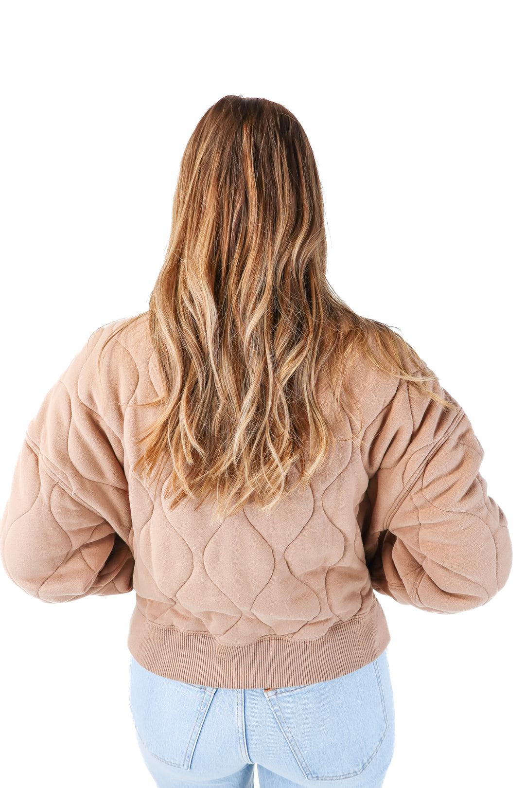abercrombie & fitch brown quilted jacket (L)