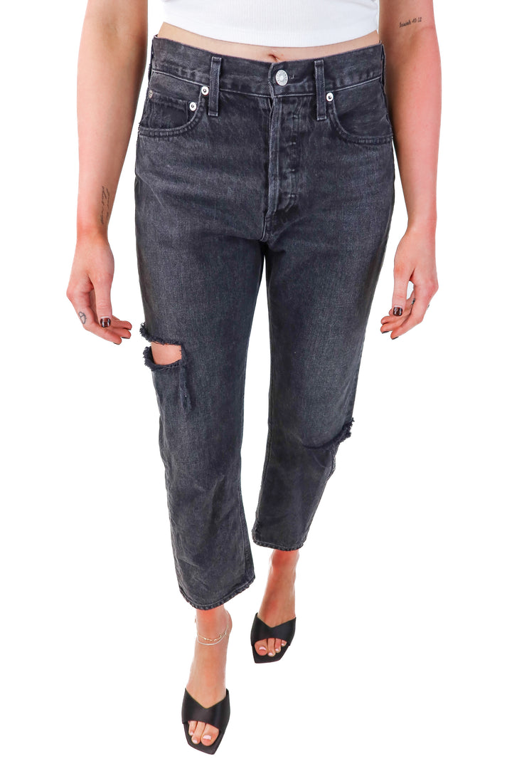 agolde black distressed jeans (25)