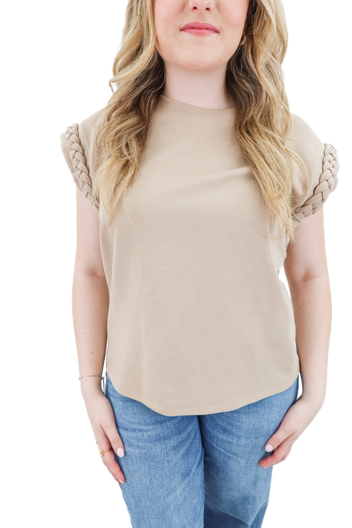 entro brown bradied sleeveless top (l; retail $44)
