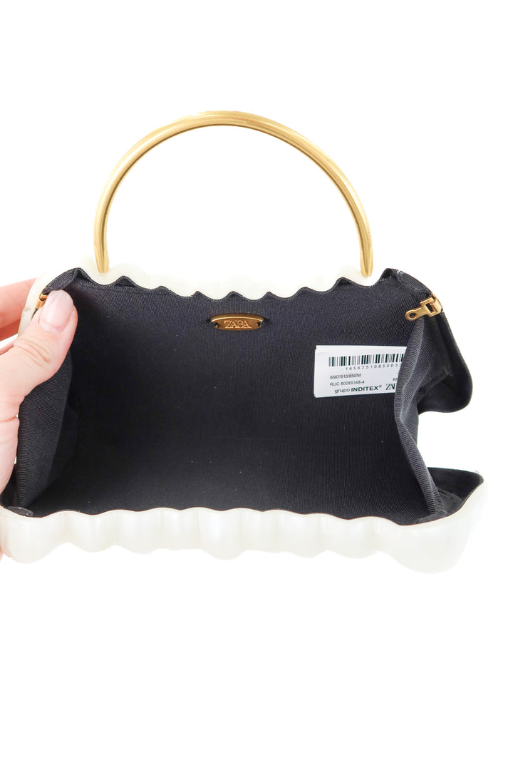zara acrylic shell bag