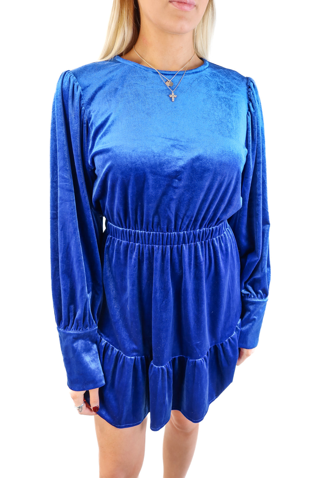 Simplee blue velvet dress (s)