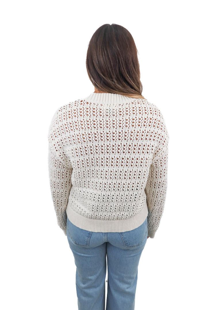 universal threads white crochet pullover (XL)*