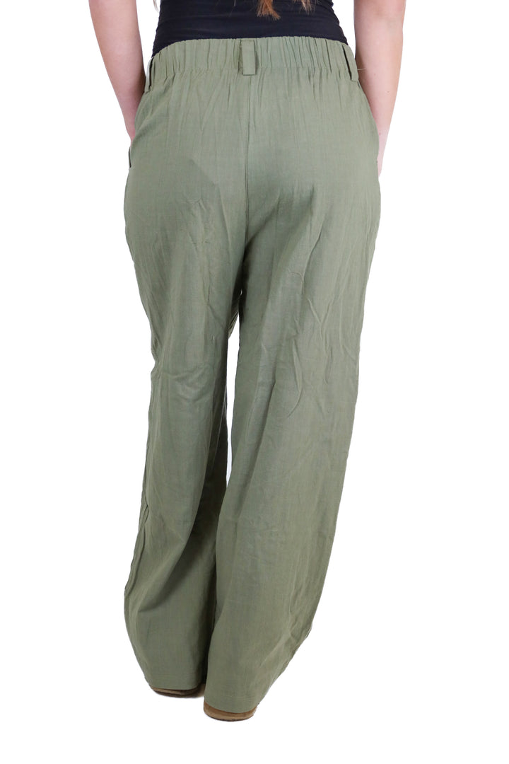 halara olive green linen trousers NWT (S; retail $39.95)