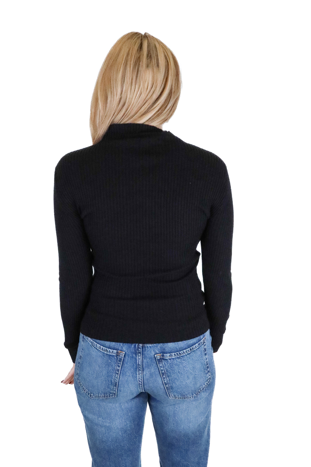 Vici black ribbed turtleneck sweater (s)