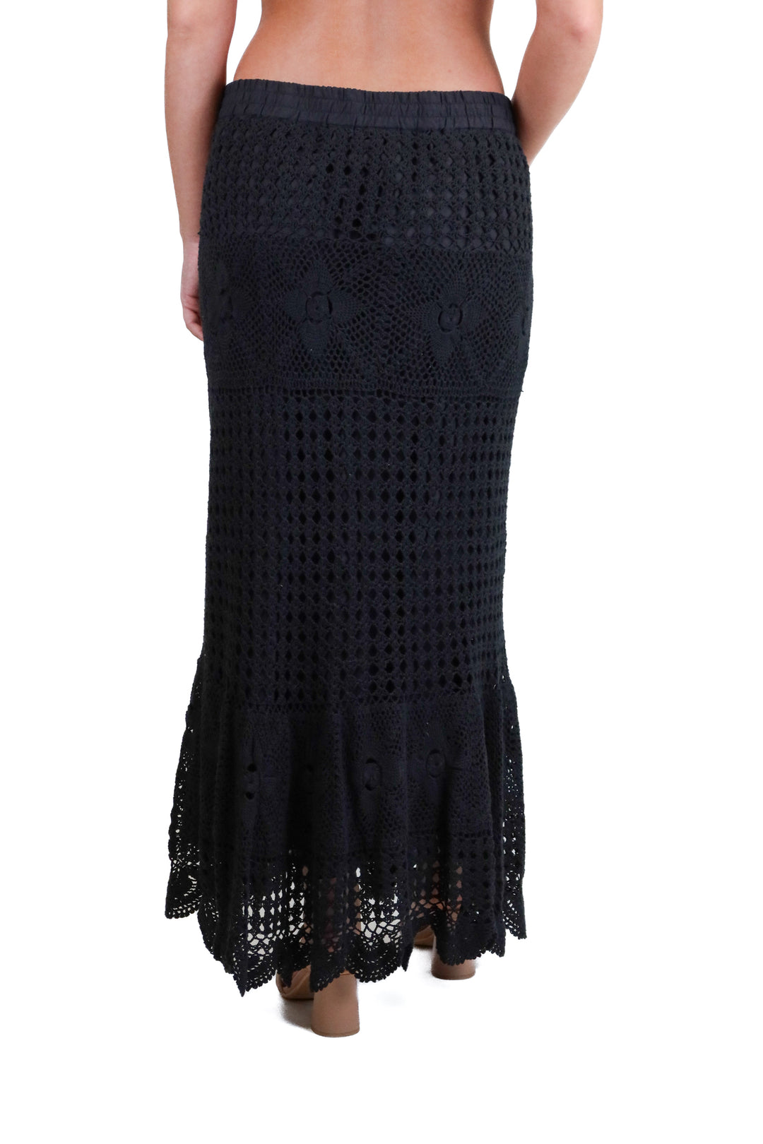 Boston Proper Black Crochet Maxi Skirt NWT (S)