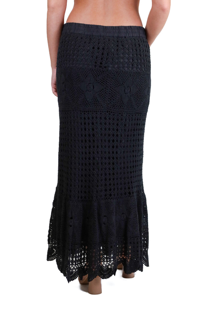 Boston Proper Black Crochet Maxi Skirt NWT (S)