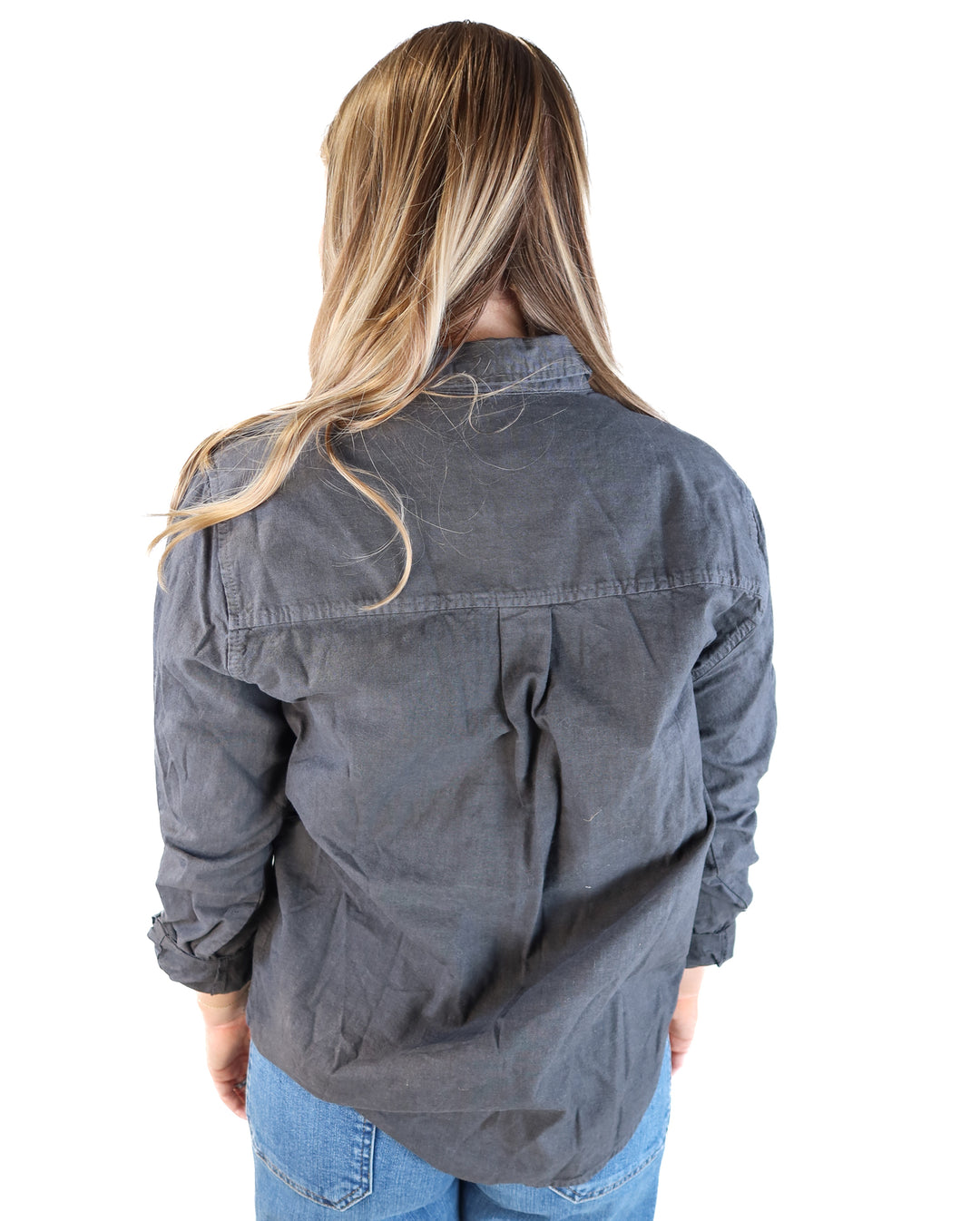 Universal threads gray button up NWT (m; retails for $25)