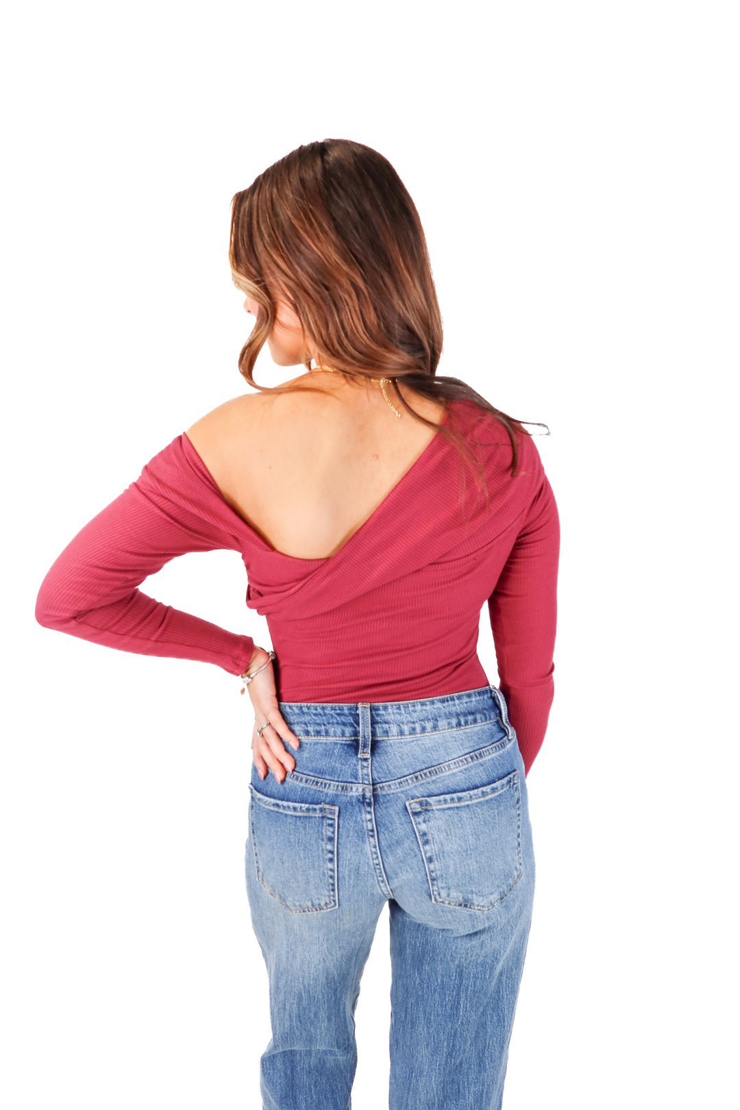 privacy please cranberry bodysuit (s; retail $178)