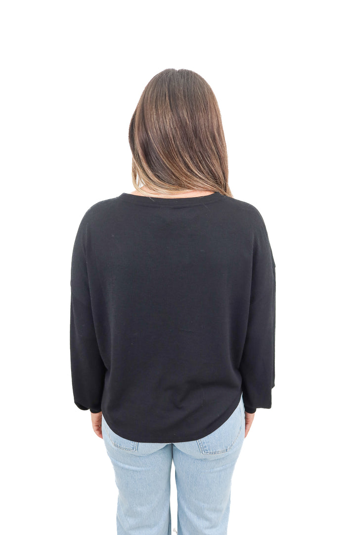 h&m black pullover (m)