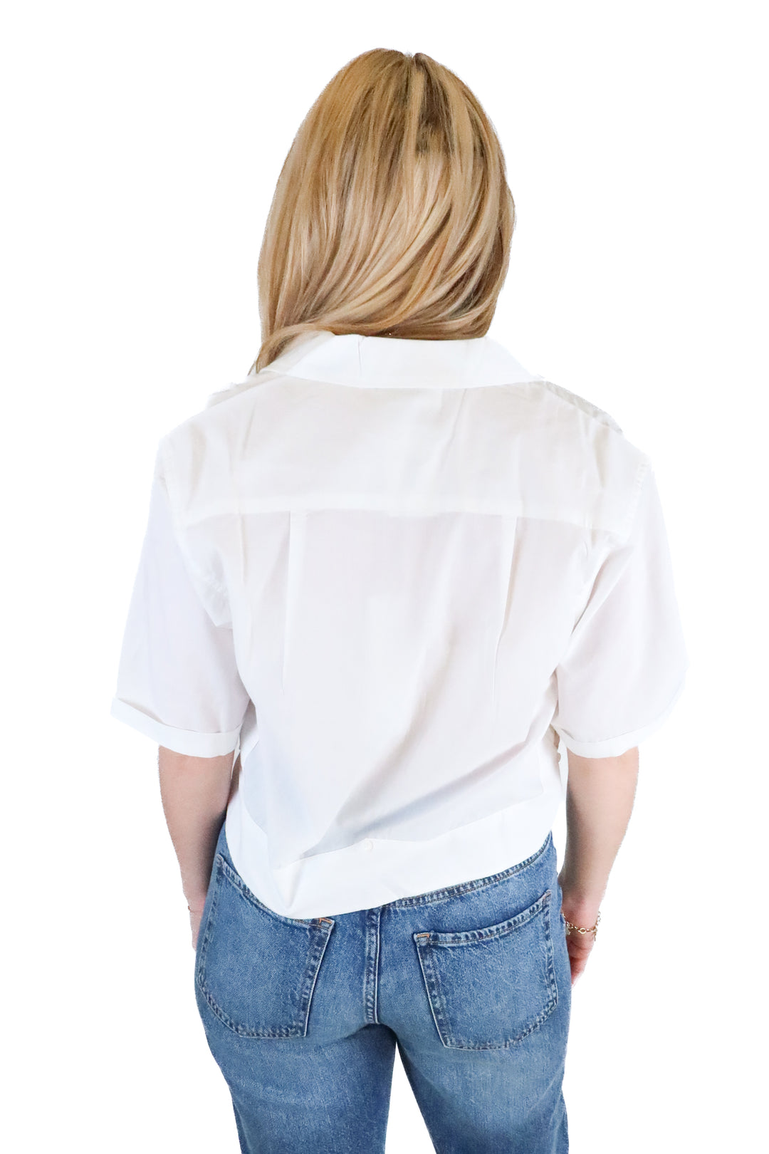 Elwood white cropped button down NWT (M; retails for $75)