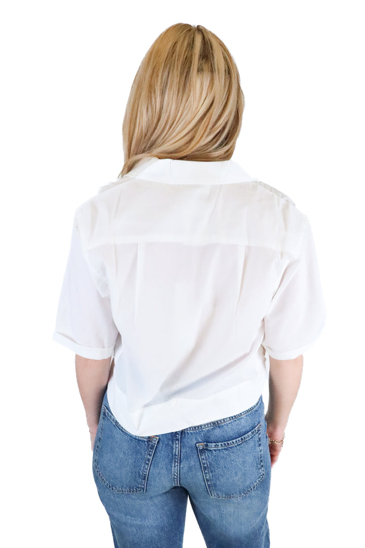 Elwood white cropped button down NWT (M; retails for $75)