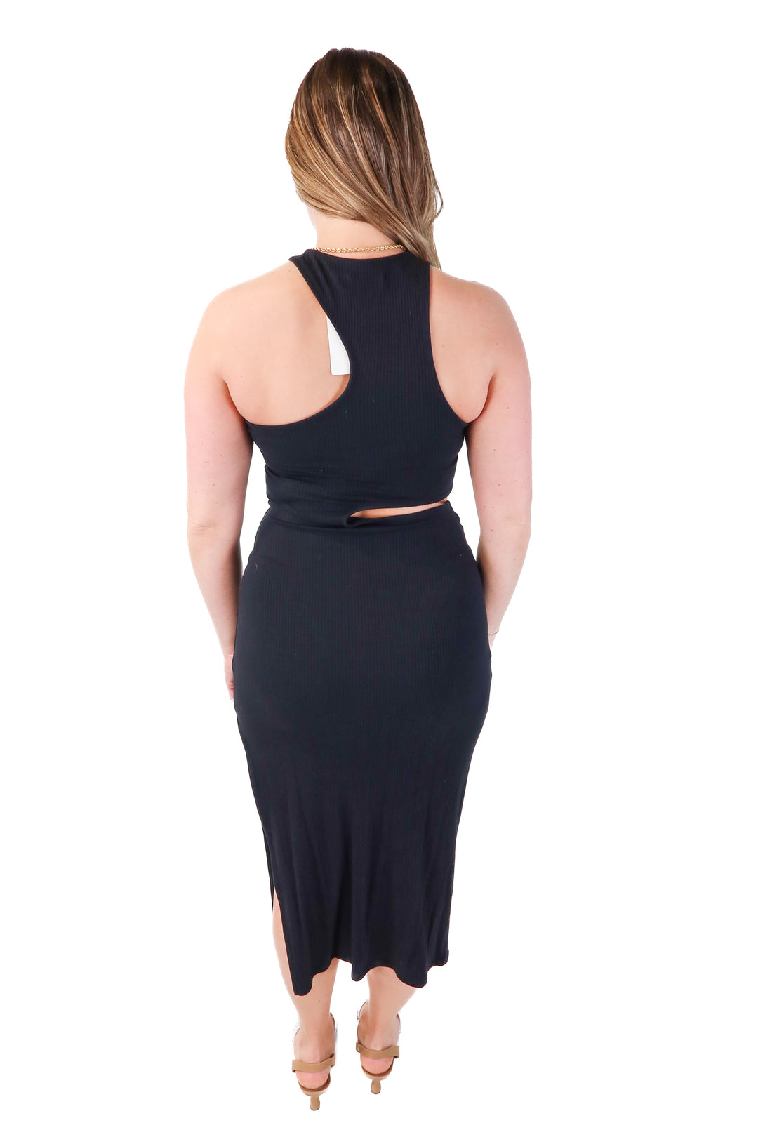 abercrombie & fitch black cut out maxi dress (xs)