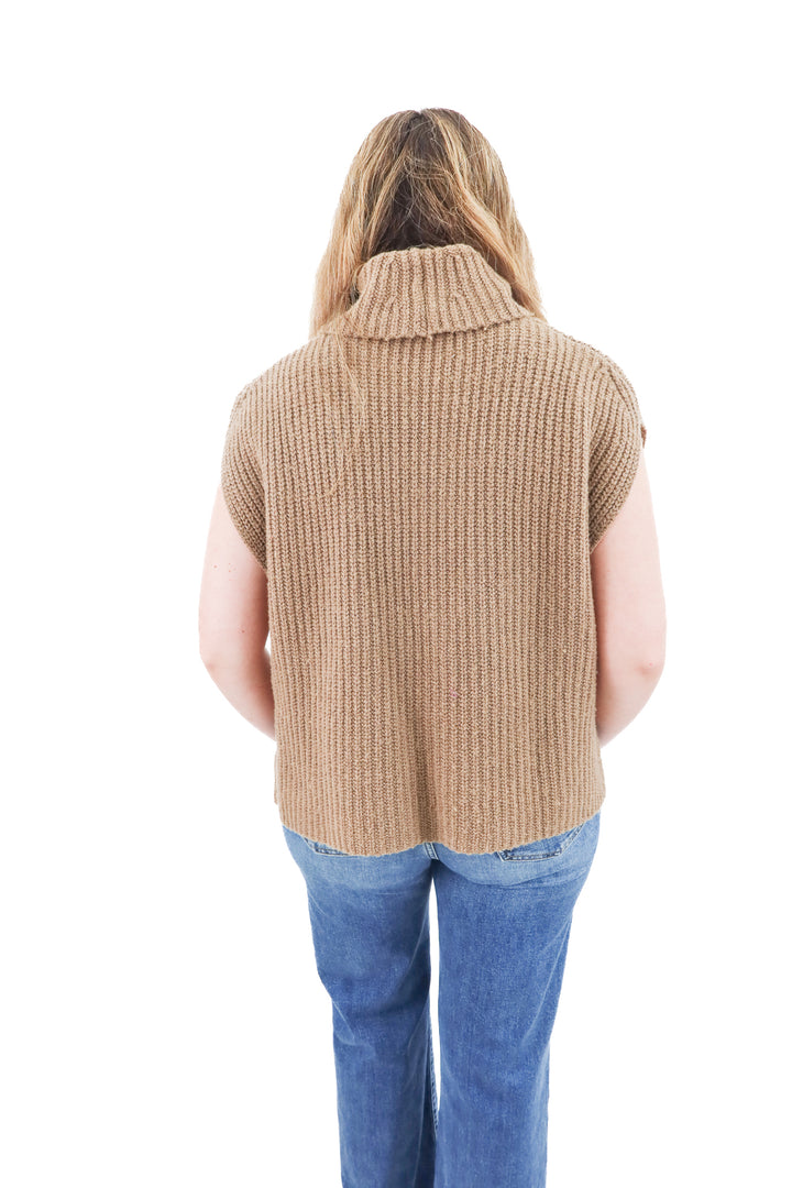 splendid x cella janeslog brown knit top (s)