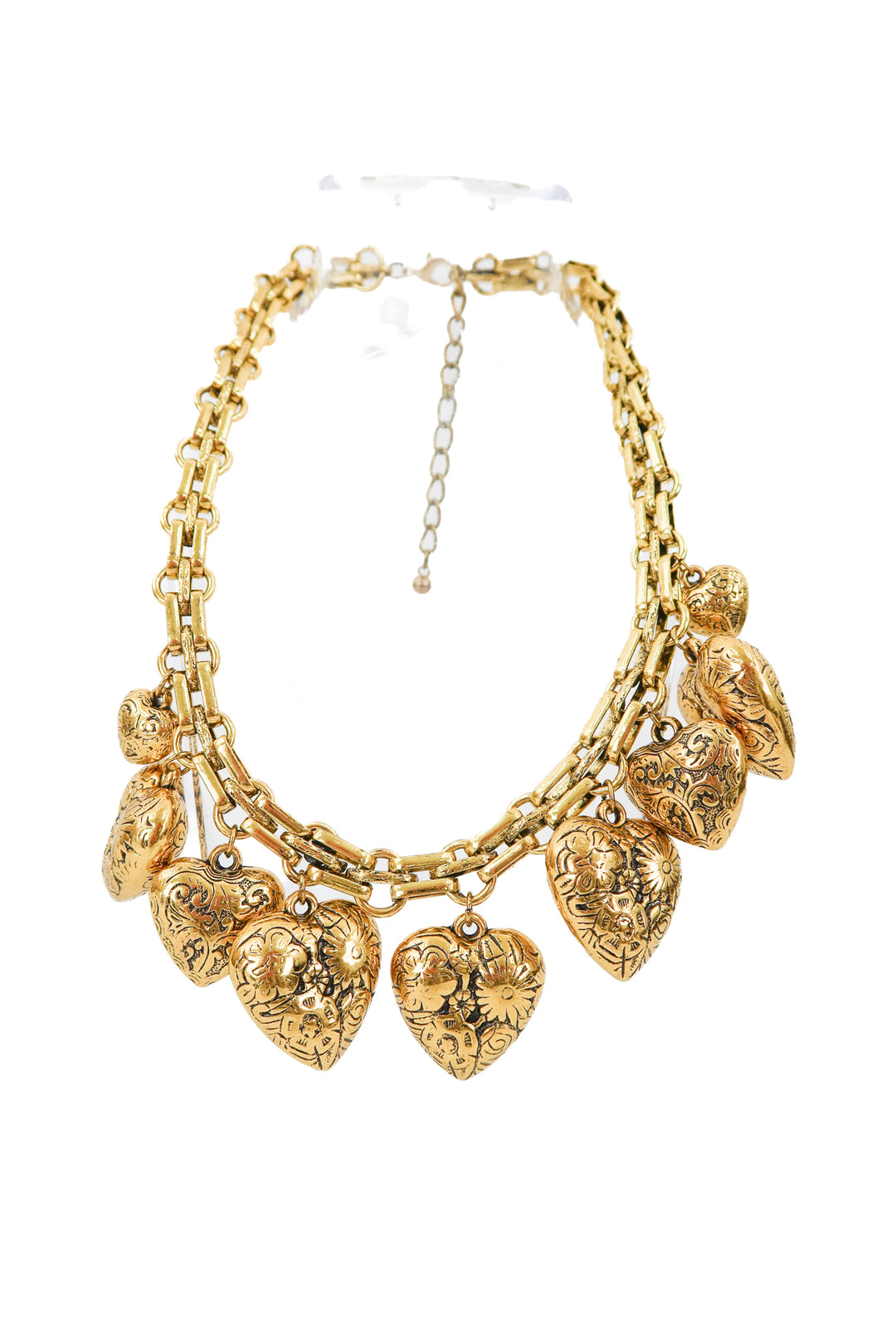 Gold chunky heart necklace