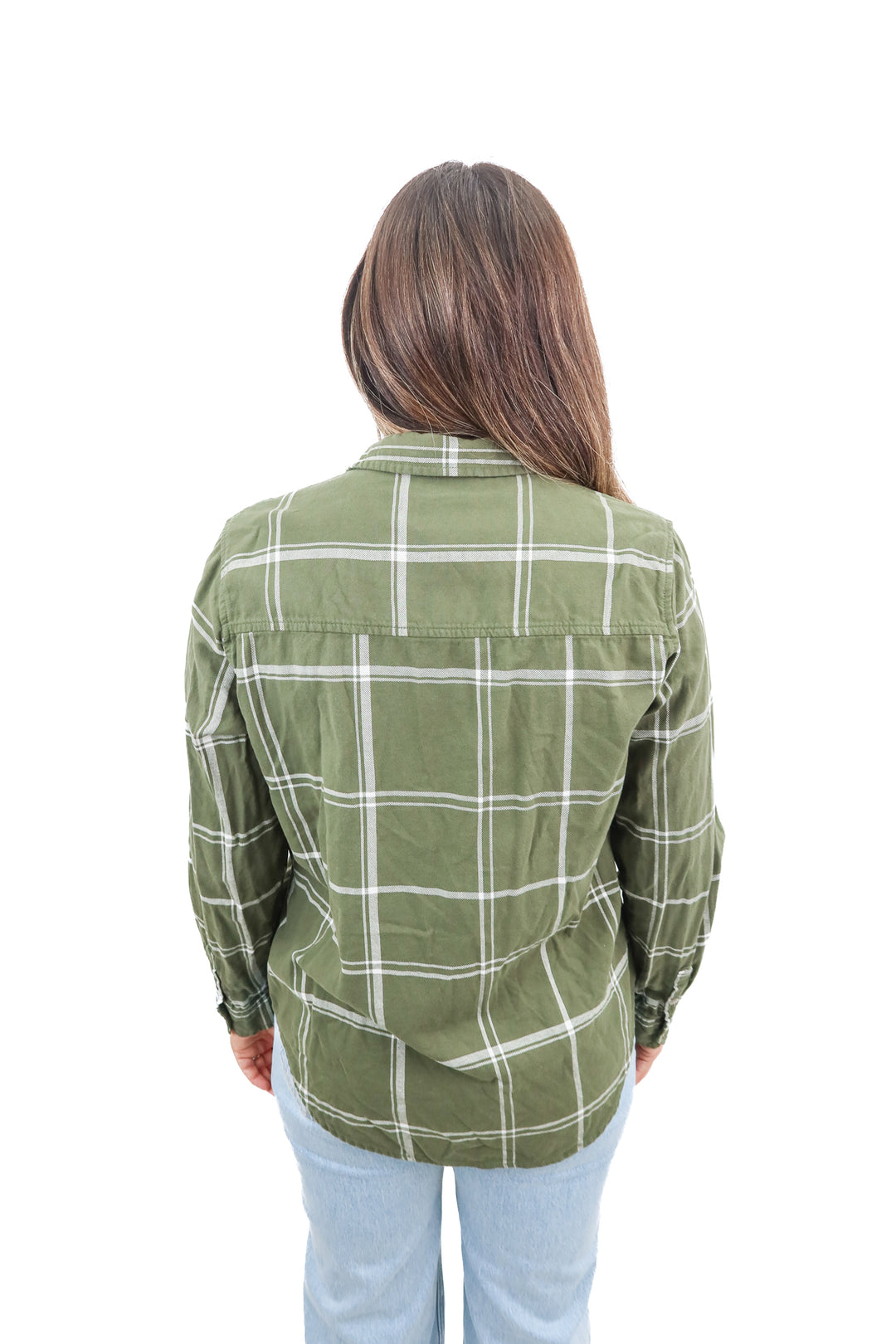 universal threads green flannel (s)